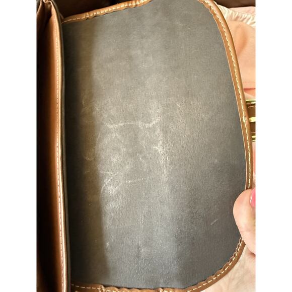 Vintage Charles Hubert Top Handle Satchel Shoulder Bag Strap Leather Gold Brown - Picture 10 of 10